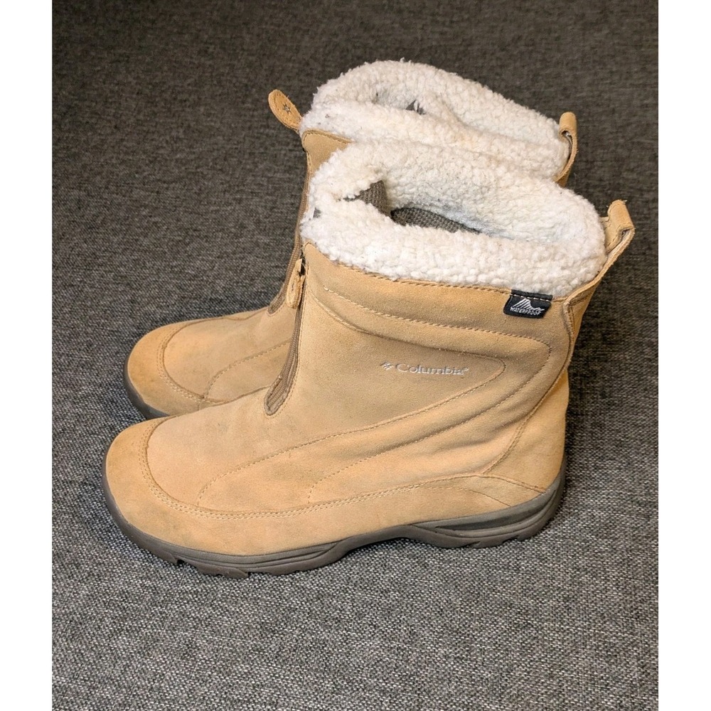 Columbia Boots Womens Vallara II Insulated Front Zip Winter Snow Boots Brown 11